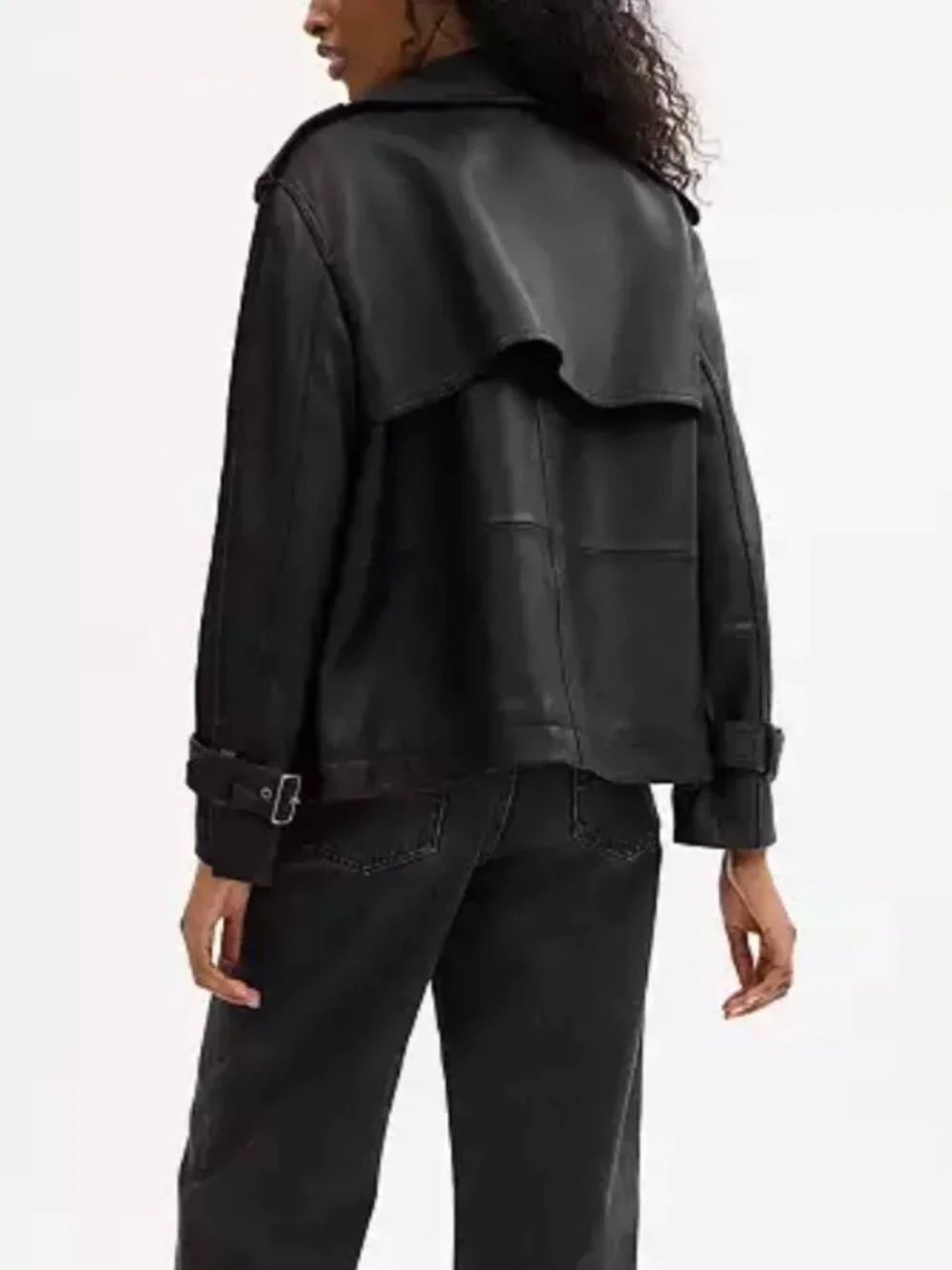 Coach Mini Leather Trench 100% Lambskin Leather Black Women's Medium - Picture 2 of 6